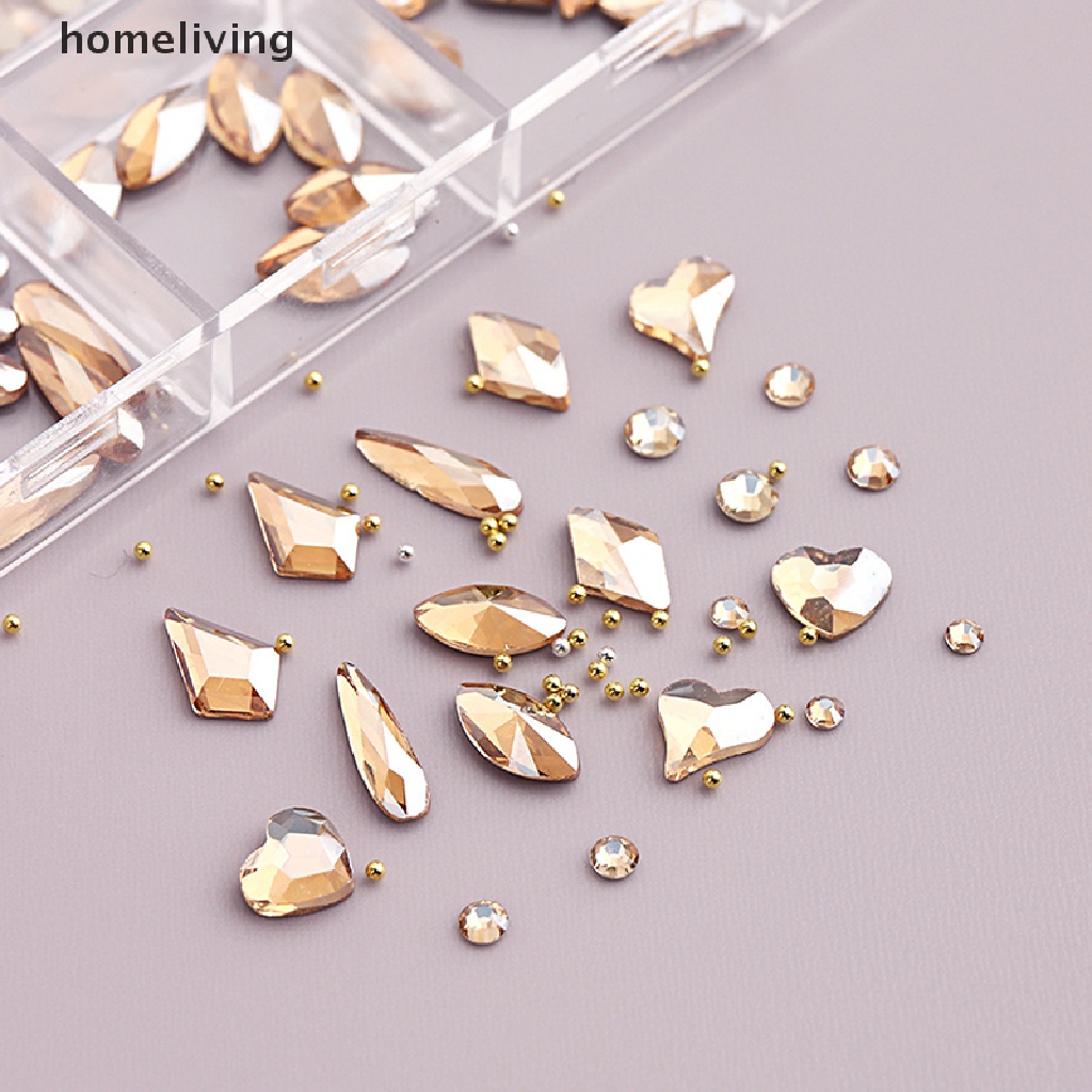 Hộp 12 Kích Cỡ AB / Đầy Màu Sắc Đính Kim Cương Pha Lê