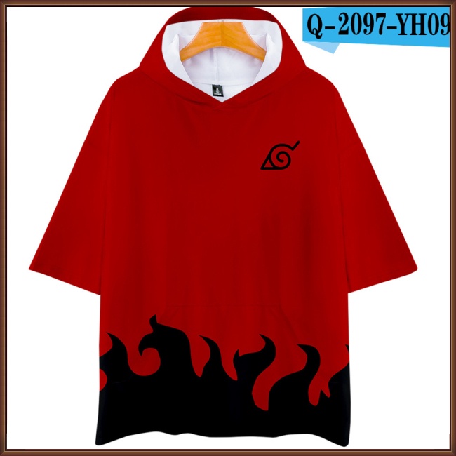 Áo Hoodie Ngắn Tay In Hình Naruto 3D Thời Trang Unisex