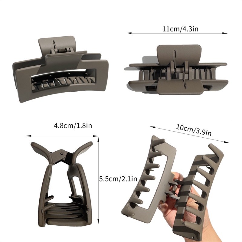 Kẹp Tóc Cao Su Hình Vuông Cỡ Lớn 13cm Sơn Màu Đơn Giản Cho Nữ