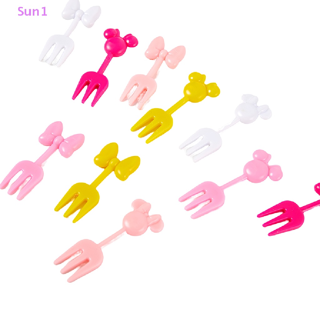 Set 1: 10 Nĩa Ăn Trái Cây / Tráng Miệng Hình Nhân Vật Hoạt Hình Ngộ Nghĩnh