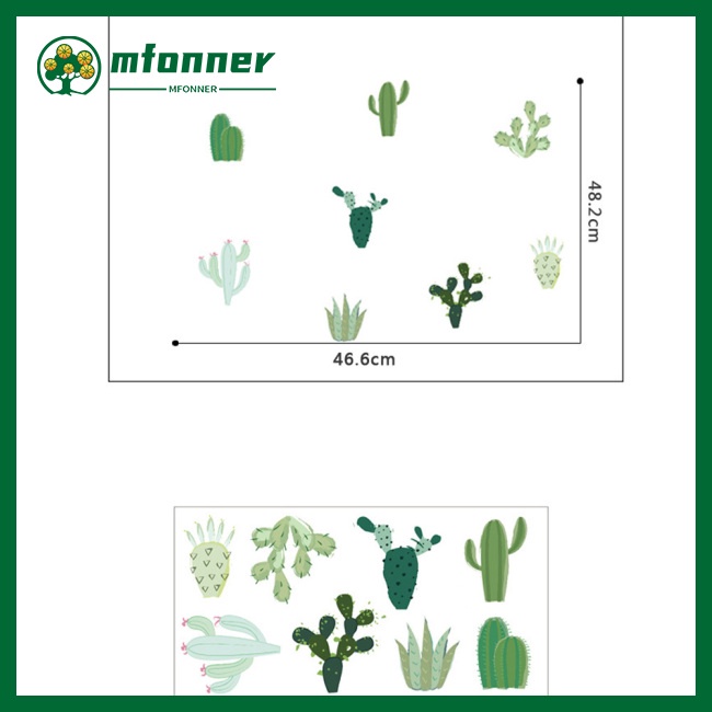 Miếng Dán Tường Trang Trí Hình Cây Xương Rồng Tháo Được Diy