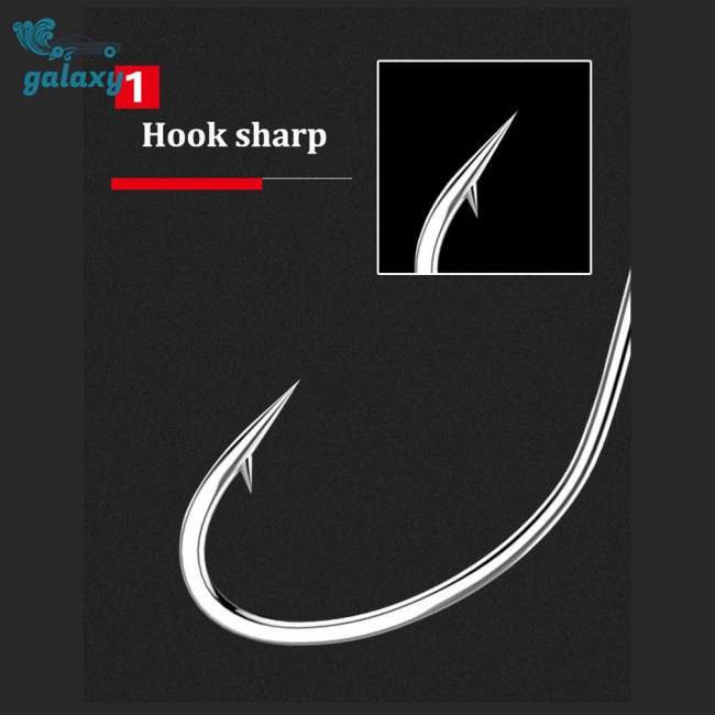 Galaxy Bộ 50 Móc Thép Cacbon Chất Lượng Cao 1#-10# Móc Câu Cá Cán Dài Chuyên Dụng Chất Lượng Cao