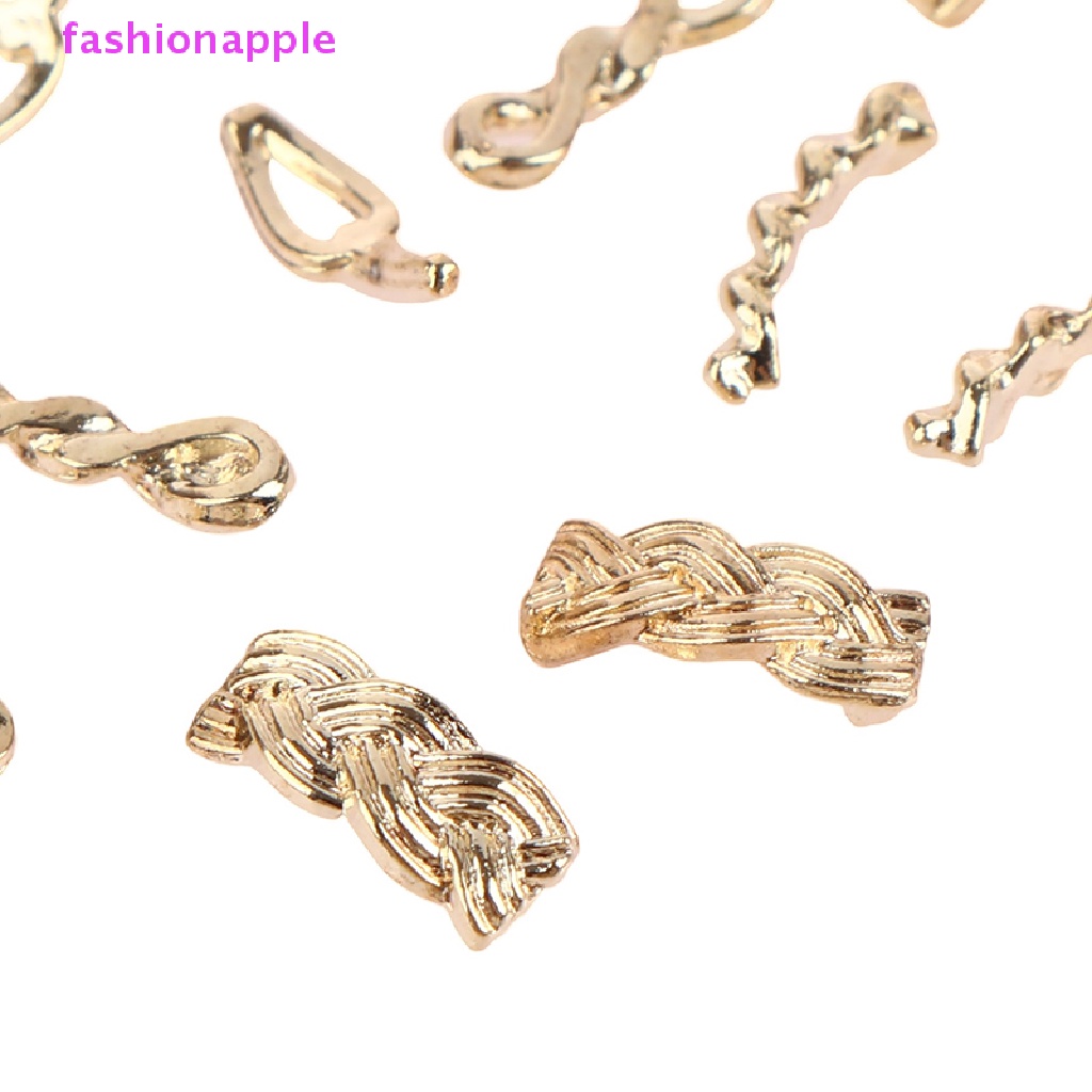 Set 10 / 20 Dây Xích Kim Loại Màu Vàng / Bạc Trang Trí Móng Tay Nghệ Thuật