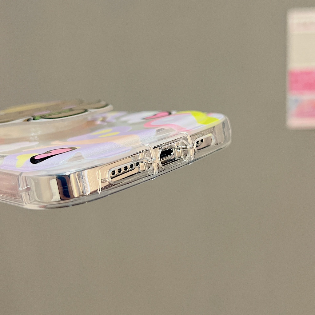 Ốp Điện Thoại TPU Dẻo Trong Suốt Họa Tiết Hoạt Hình Hello Kitty Kèm Giá Đỡ Cho iPhone 14 13 12 11 PRO MAX