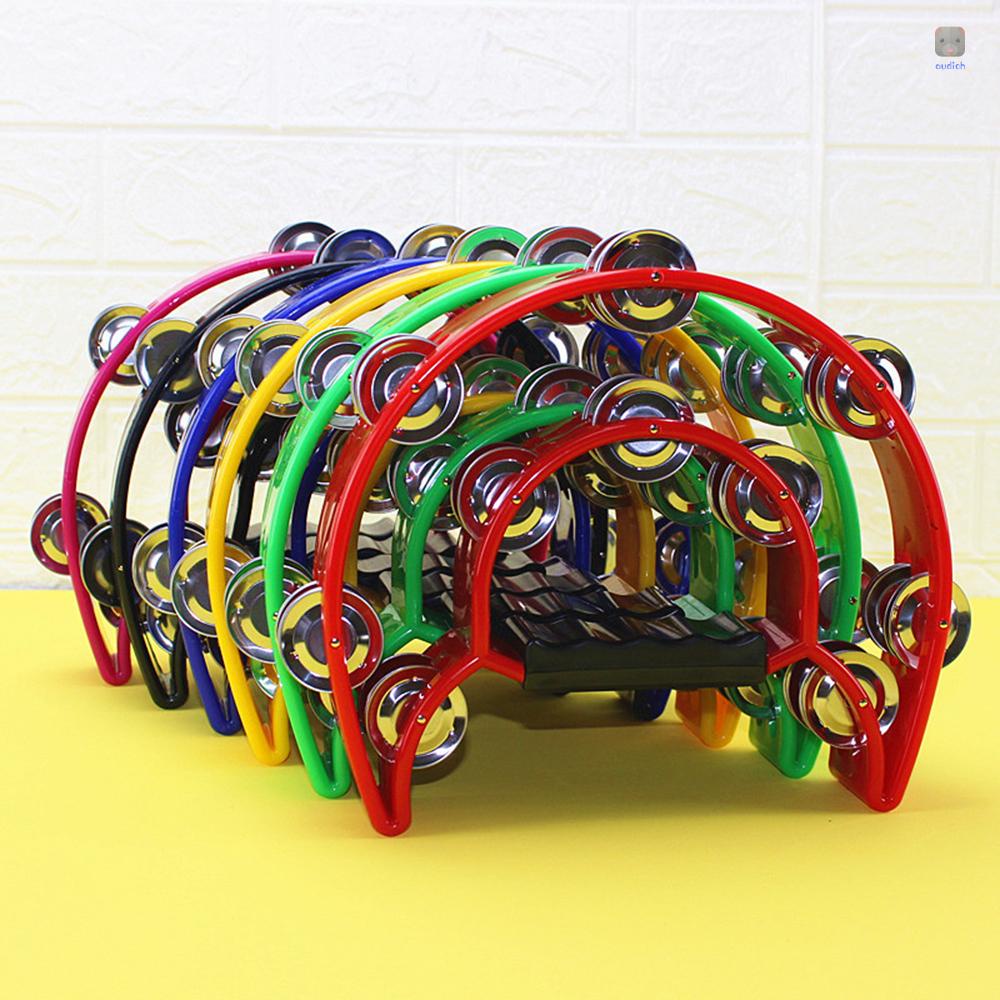 Trống Lục Lạc Cầm Tay Hai Hàng Bằng Nhựa Và Kim Loại Dành Cho Người Lớn Và Trẻ Em