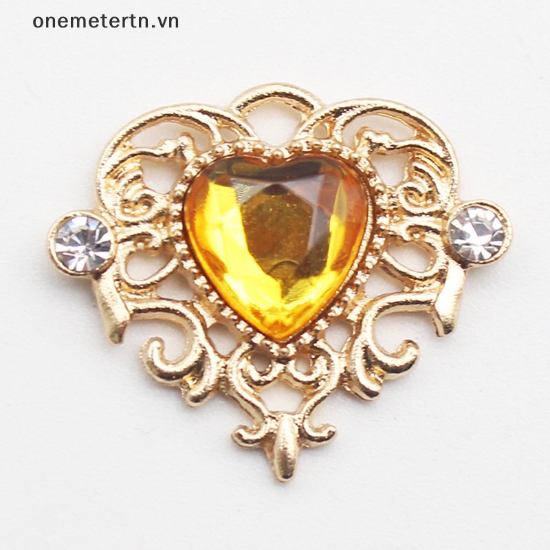 Set 5 Nút Hợp Kim Hình Trái Tim 21 * 25mm Trang Trí Quần Áo Diy