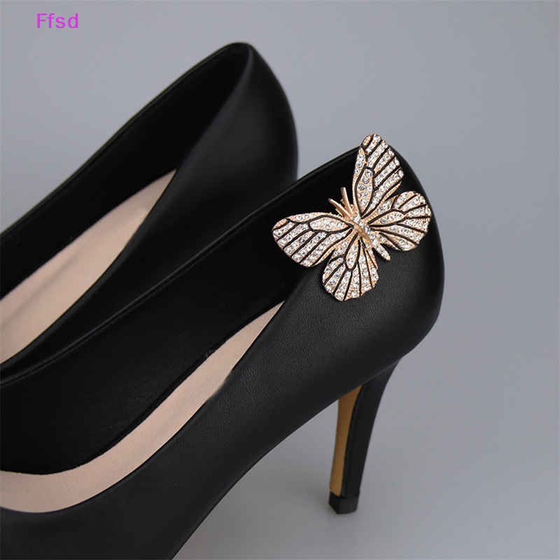 {Ffsd} Khóa Kẹp Giày Đính Đá Hình Bướm Trang Trí Vintage Sáng Bóng Dành Cho Bạn Nữ * Bán Chạy