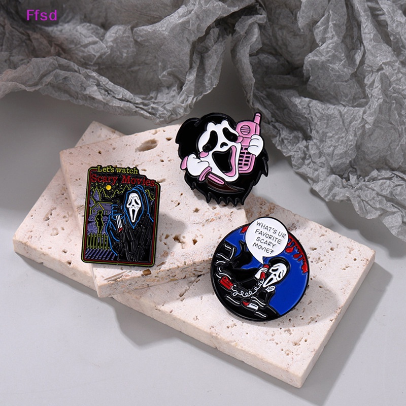 {Ffsd} Ghim Cài Áo Hợp Kim Tráng Men Hình Đầu Lâu Vô Diện Vui Nhộn Thời Trang Punk * Hàng Bán Chạy *