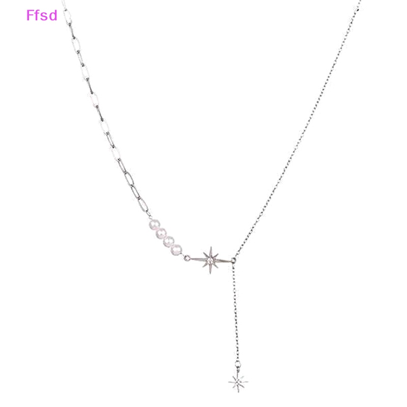 {Ffsd} Vòng cổ Thời Trang Hàn Quốc Gothic Punk Ngọc Trai Nhân Tạo Tám Ngôi Sao Cho Nữ