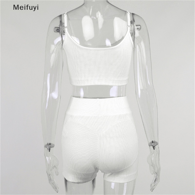 Bộ Áo Croptop Sát Nách Cổ Chữ U Phối Quần Short Thời Trang Cho Nữ