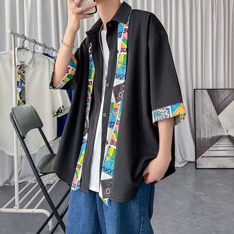 Áo Sơ Mi Nam Tay Ngắn Dáng Rộng Thiết Kế Đơn Giản Thời Trang Theo Phong Cách Hàn Quốc Cho áo sơ mi đẹp áo cặp nam nữ đồ đôi