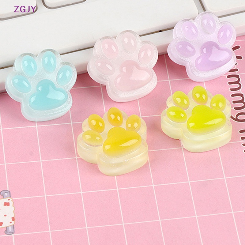 Set 5 Móng Vuốt Mèo Dạ Quang Bằng Resin Resin Màu Ngẫu Nhiên DIY Mới