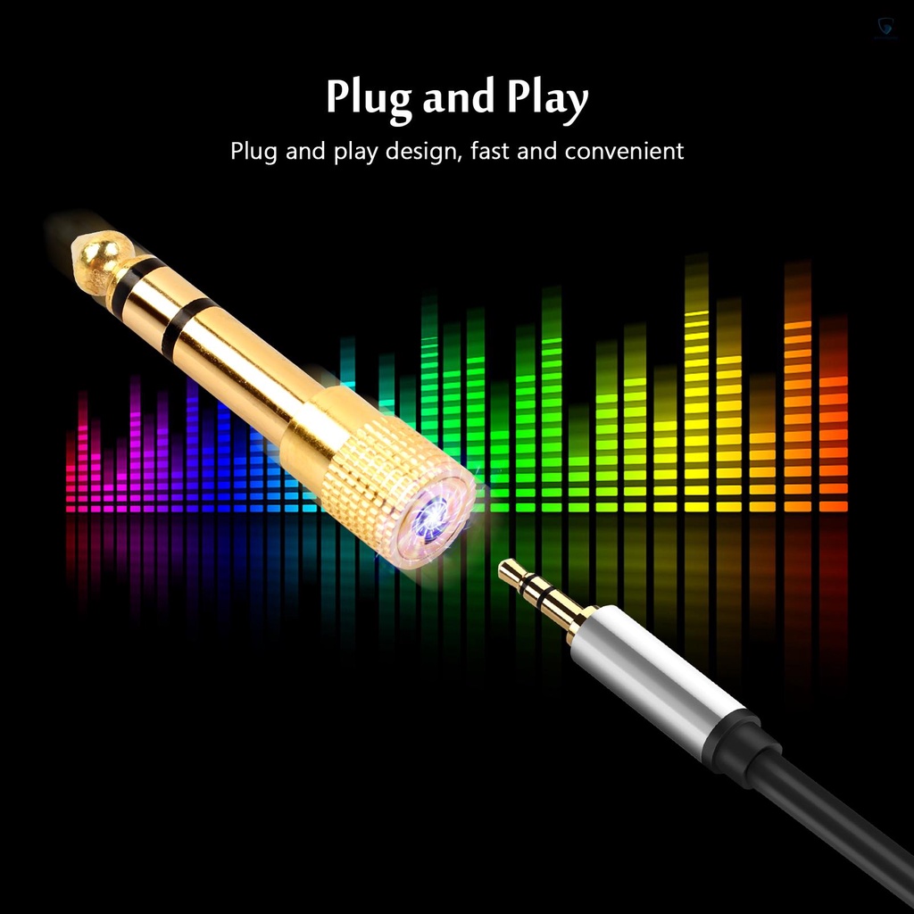 Set 10 Giắc Cắm Chuyển Đổi 6.35mm 1 / 4 '' Sang 3.5mm 1 / 8 '' Chuyên Dụng Cho Đàn Guitar Điện / Amp