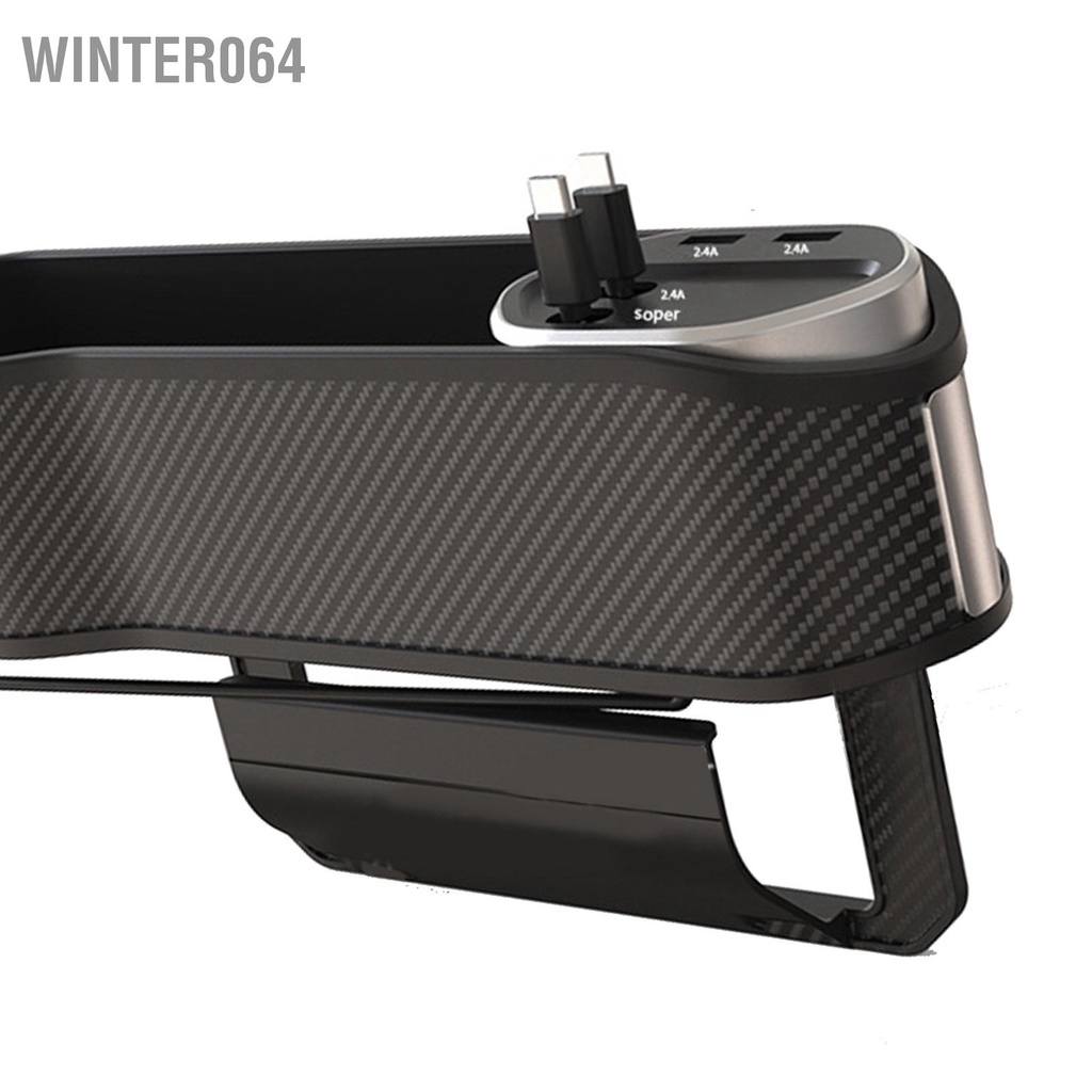 Winter064 Công cụ tổ chức chỗ ngồi sạc xe hơi sắp xếp đường may công suất lớn 3 trong 1 Chất liệu ABS bền có thể đeo được với USB