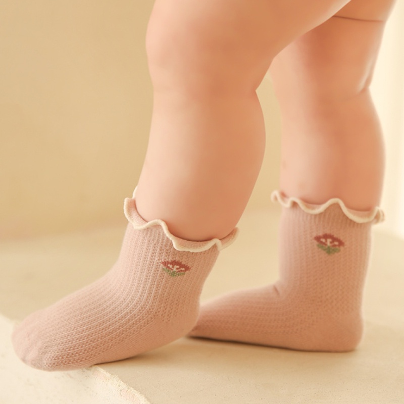 Set 3 đôi vớ KOKOROCARE MSW-118 bằng cotton mỏng size XS/ S/ M cho bé gái 1 tháng - 5 tuổi