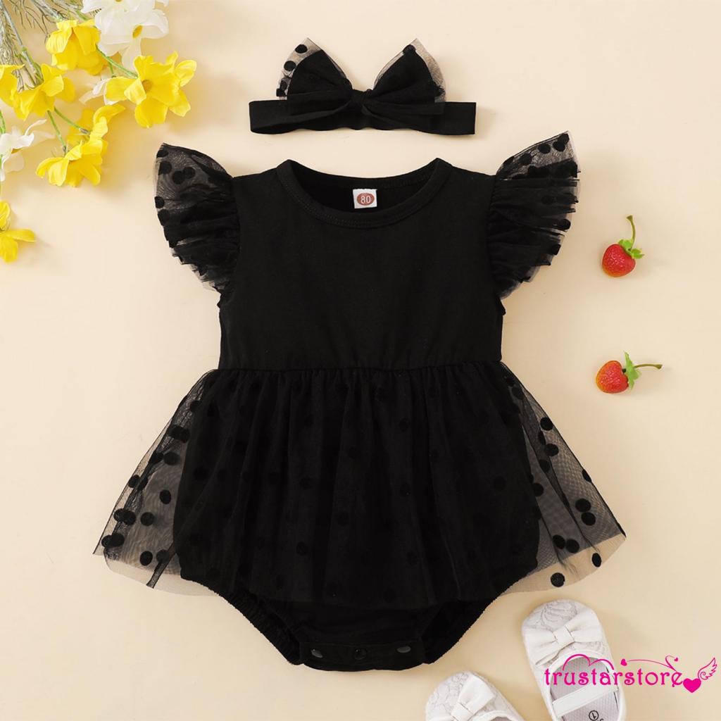 Áo Liền Quần Không Tay + Chân Váy Xòe 4 Tầng Dễ Thương Cho Bé Gái