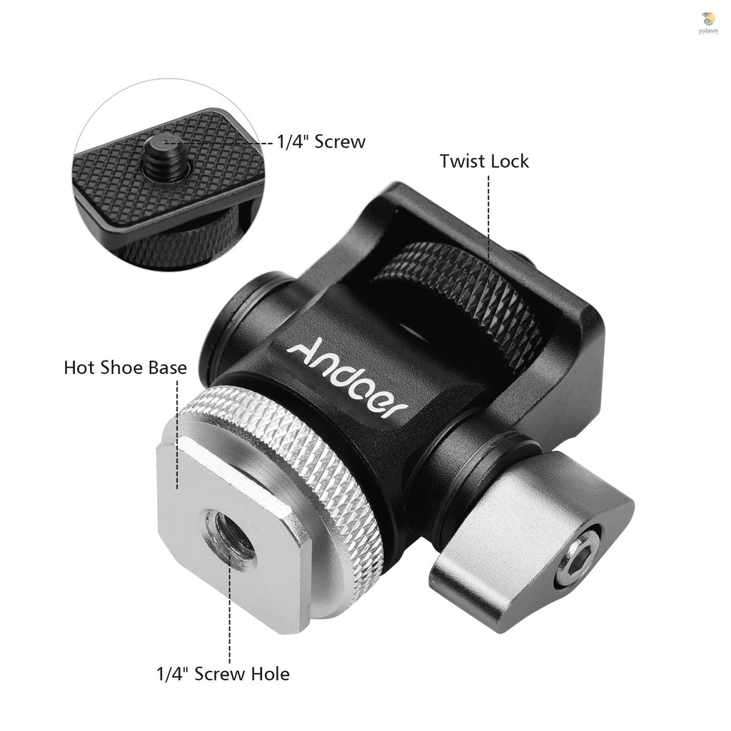 ANDOER Bộ Chuyển Đổi Gậy Ba Chân Mini Bằng Nhôm 1 / 4 Inch Có Ốc Vít Cho Camera