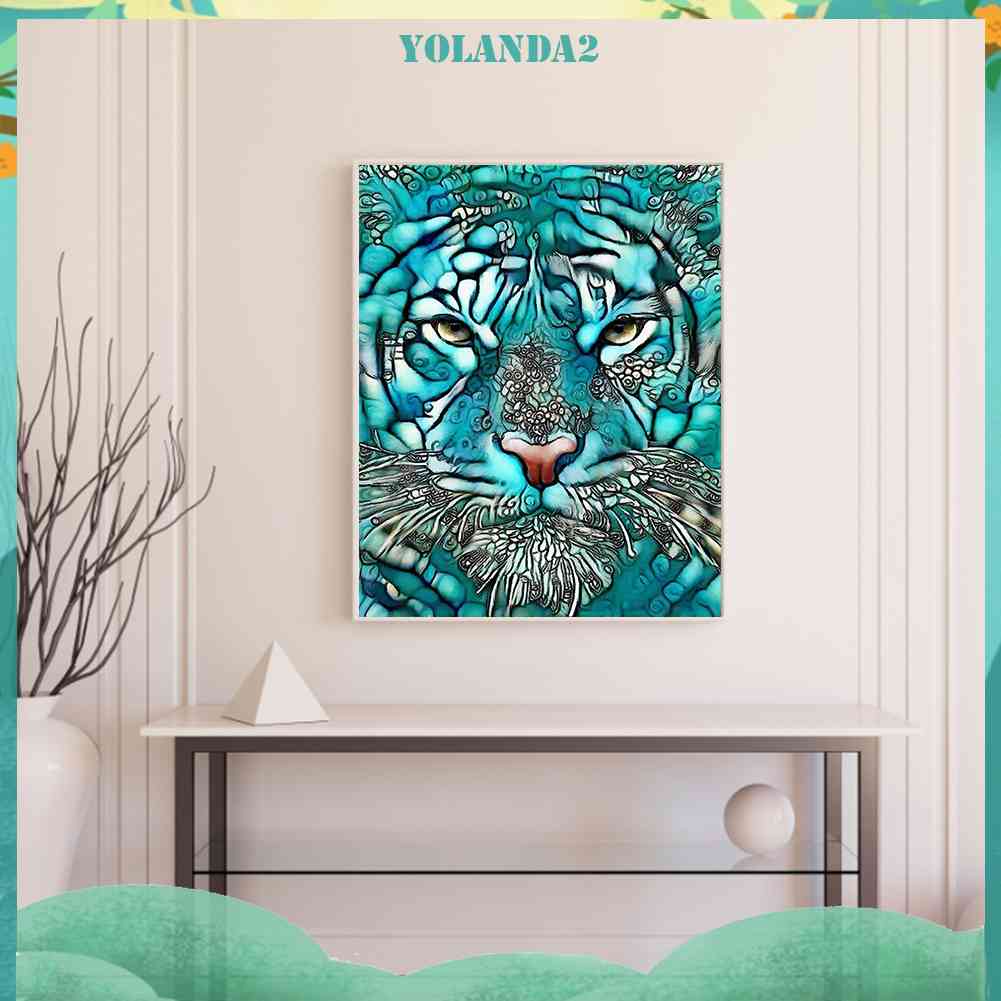 Bộ Tranh Đính Đá Mặt Kính Tròn Họa Tiết Động Vật Độc Đáo Trang Trí Nhà Cửa