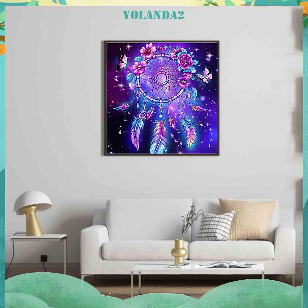 Bộ Tranh Đính Đá 5D Họa Tiết Hoa Hồng / Dream Catcher Độc Đáo DIY Dùng Trang Trí Nhà Cửa