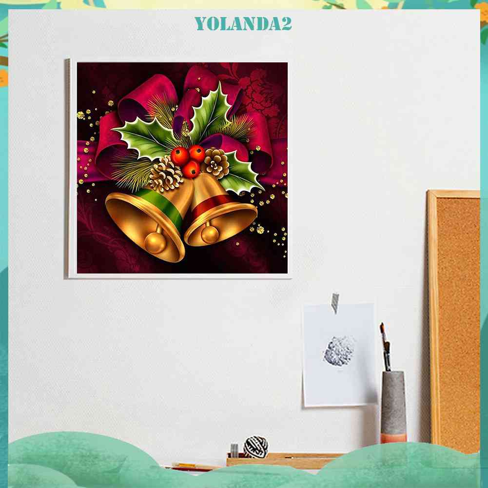 Bộ Tranh Đính Đá 5D Toàn Diện Họa Tiết Chuông Giáng Sinh Độc Đáo Trang Trí Nhà