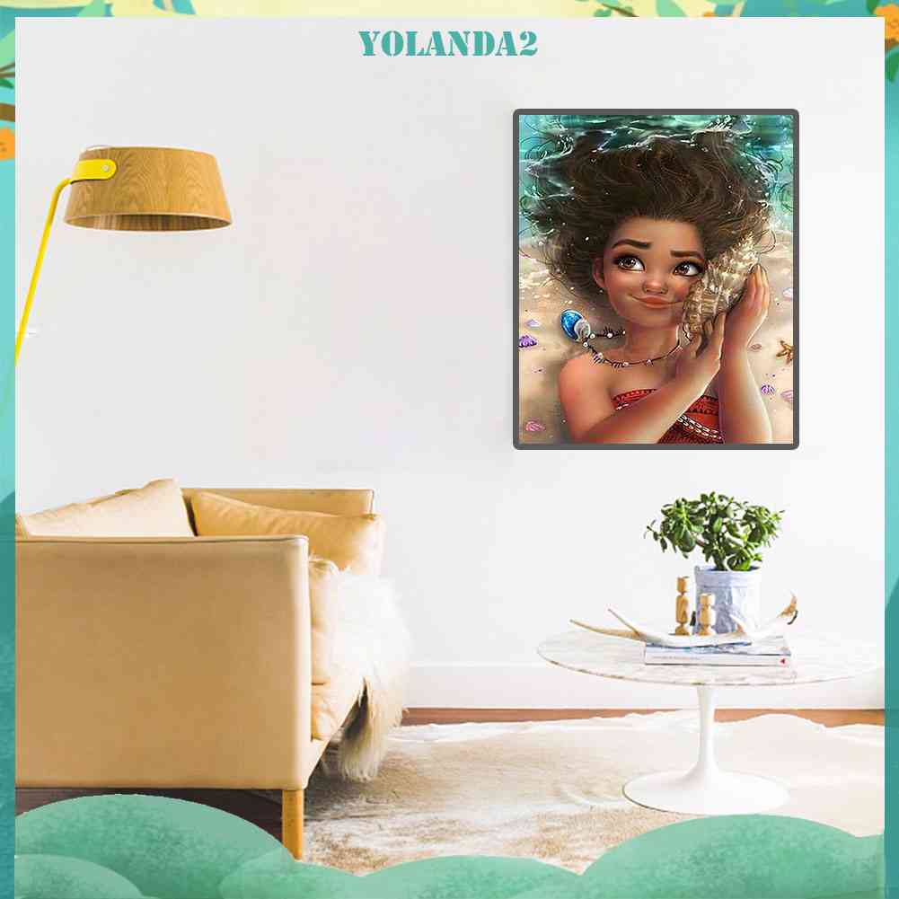 Bộ Tranh Đính Đá 5D Toàn Diện Họa Tiết Moana Độc Đáo DIY Dùng Trang Trí Nhà Cửa