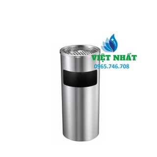 Thùng Rác Inox Có Gạt Tàn Tròn 250 H610mm