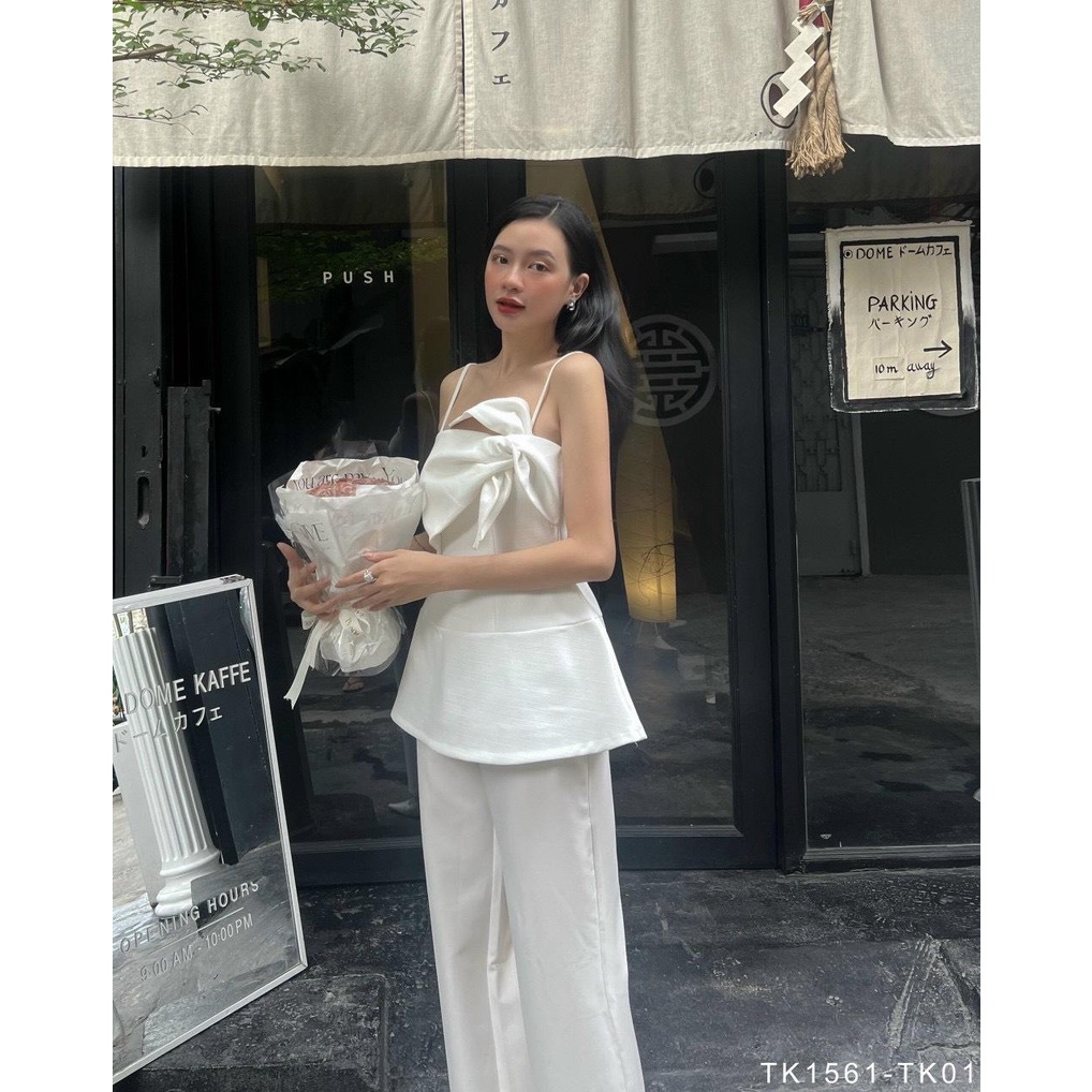 Áp peplum 2 dây cột nơ cách điệu