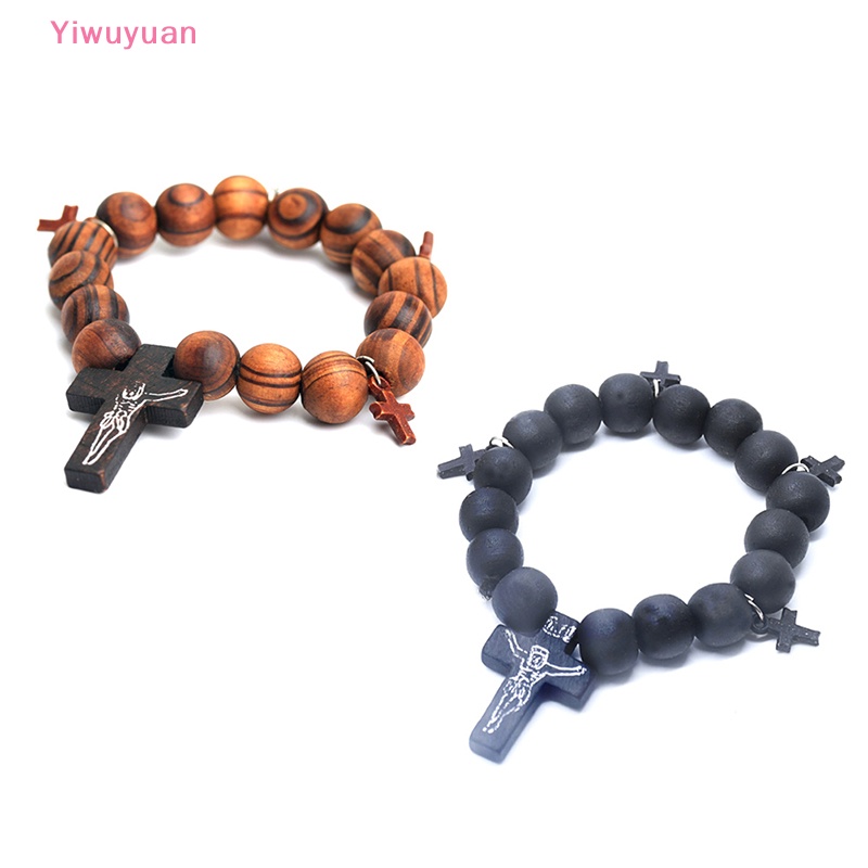 Vòng Tay Chuỗi Hạt Phối Mặt Thánh Giá Phong Cách Retro Mới