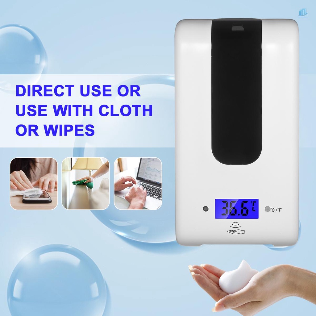 Máy Phân Phối Bọt Tự Động (s2mwvn) Với Nhiệt Kế °C/°F Hộp Đựng Xà Phòng Tạo Bọt Sử Dụng Pin Không Tiếp Xúc 1200ML