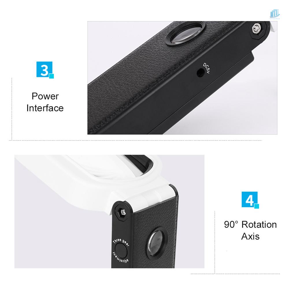 Kính Lúp Cầm Tay 10X / 25X Có Thể Gập Lại Đa Năng Kèm 6 Đèn LED 2 Tia UV