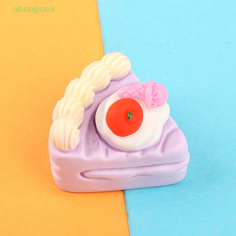 Abongsea Set 5 Phụ Kiện Trang Trí Ốp Điện Thoại Hình Bánh Kem Dâu Ba Chiều Màu Sắc Ngẫu Nhiên DIY