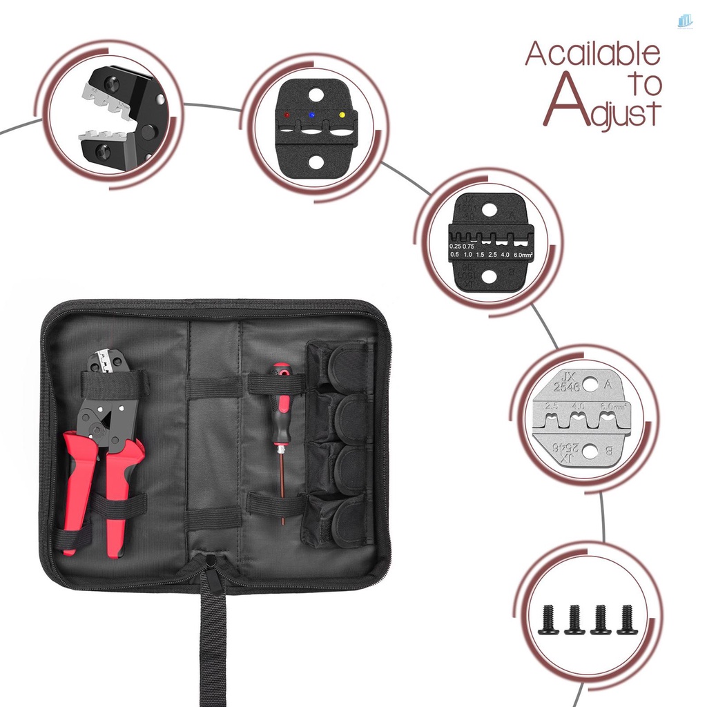 Bộ Dụng Cụ Uốn Dây Cáp Đồng Hồ Thông Minh Kèm 4 Kìm Dập Có Thể Thay Đổi Kèm Túi Đựng Đa Năng