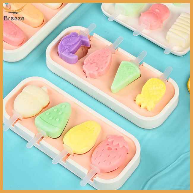 Set 2 Khuôn Silicone Làm Kem Que Thủ Công Dễ Tháo Rời