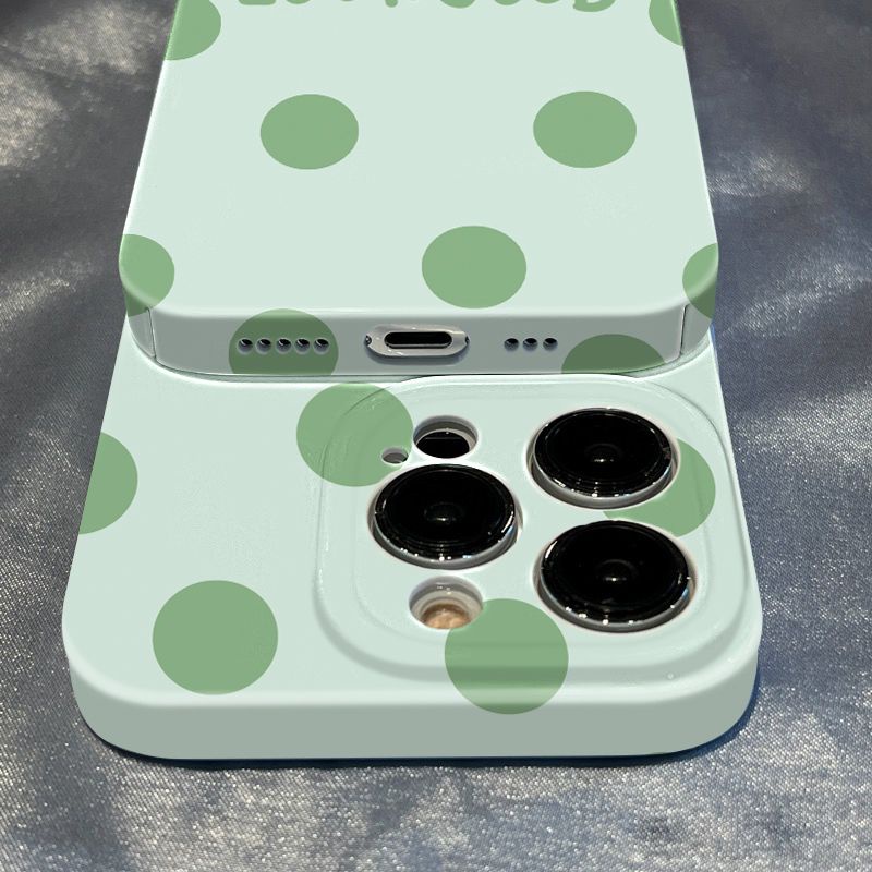 Ốp Điện Thoại Siêu Mỏng Họa Tiết Chấm Bi 14 Phim Cho iphone13promaxXR12 XS 11 QFE0 11