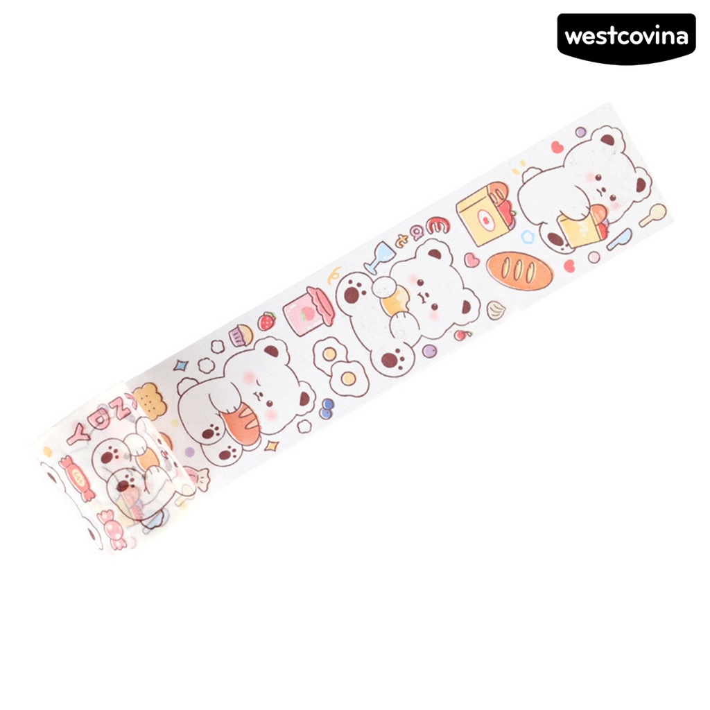[COD]♪1 Cuộn Băng Keo Giấy Dán Hình Gấu Nhật Bản Dễ Thương Có Thể Tái Sử Dụng Trang Trí Sổ Tay
