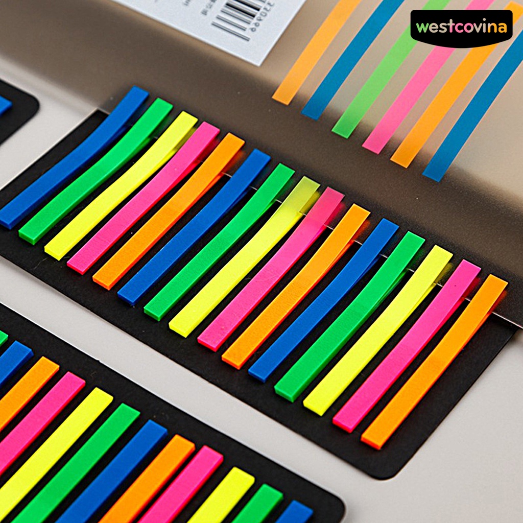 [COD]♪1 Bộ Nhãn Dán Ghi Chú Bằng PVC Màu Huỳnh Quang Chống Thấm Nước Hình Mũi Tên