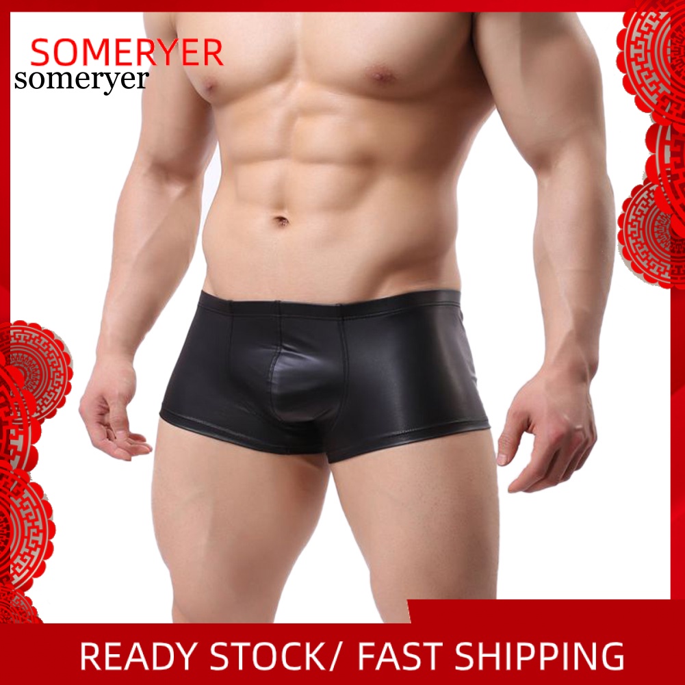 Quần Lót Boxer Chữ U Lồi Bằng Da Bóng Thời Trang Câu Lạc Bộ Câu Lạc Bộ Nam