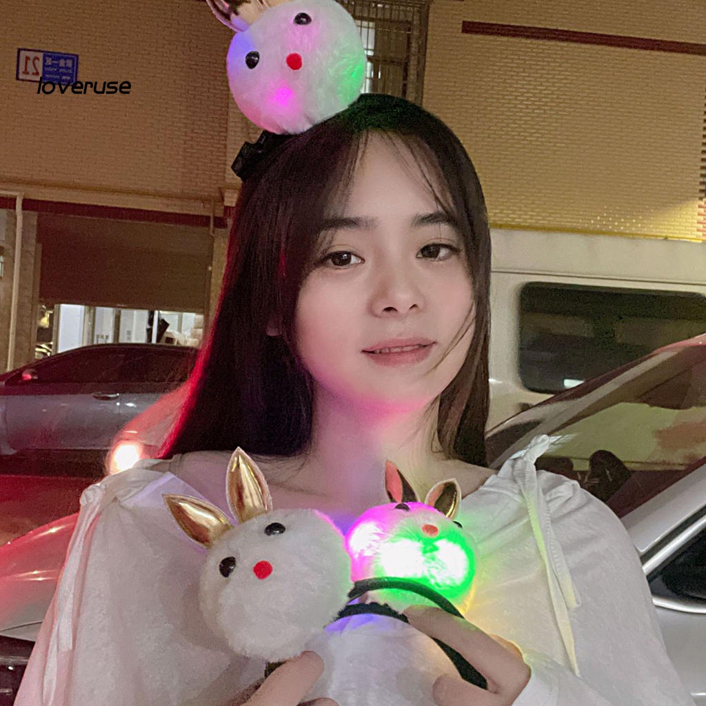 / Lo / Băng Đô Tai Thỏ Phát Sáng Không Phai Màu Đáng Yêu Cho Bữa Tiệc