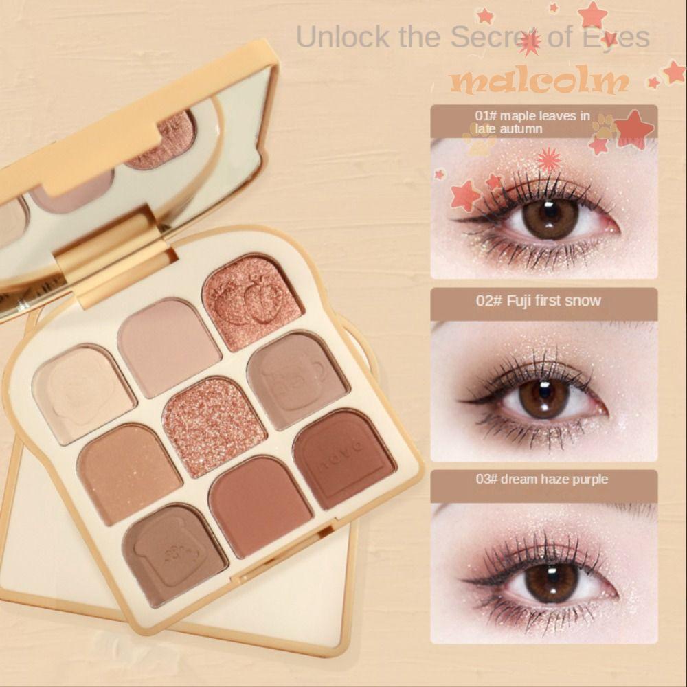 Bảng Phấn Mắt Malcom 9 Màu Tông Đất Lấp Lánh Tự Nhiên Lâu Trôi Cho Nữ