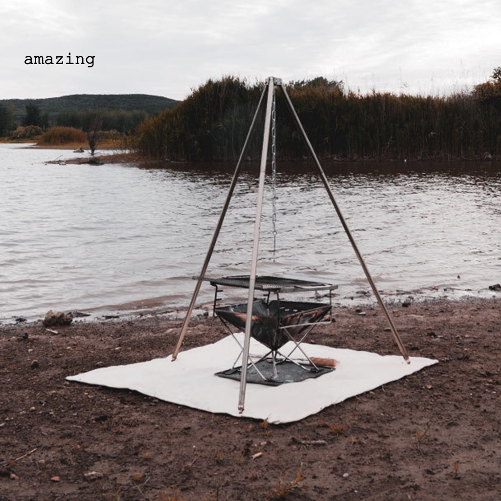 1 Set Thảm Sợi Thủy Tinh Chống Cháy Thiết Kế Mắt Đồng Dành Cho Cắm Trại