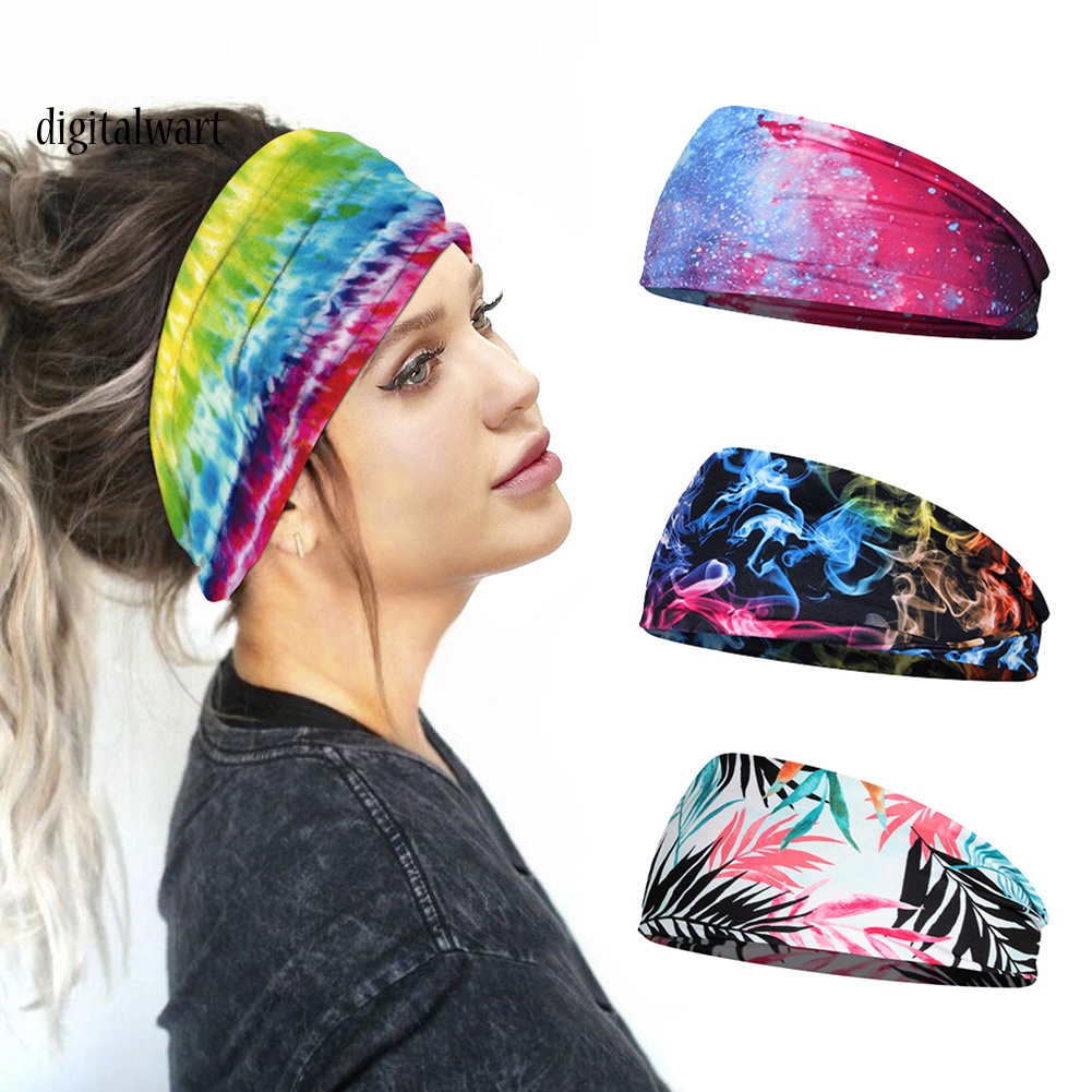 Kỹ Thuật Số| Băng Đô Cài Tóc Bản To Chất Liệu Lụa Co Giãn Thời Trang Cho Nữ