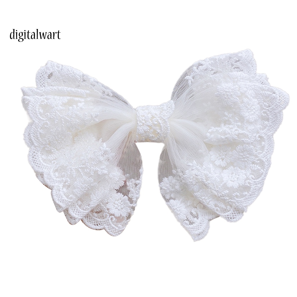 Kỹ Thuật Số| Kẹp Tóc Nơ Ren Lớn Không Trượt Tinh Tế Cho Nữ