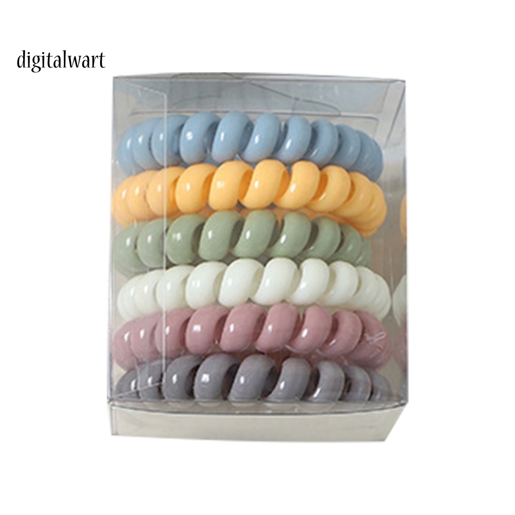 Kỹ Thuật Số| Set 6 Dây Cột Tóc Đuôi Ngựa Màu Sắc Tươi Sáng Thoải Mái Không Để Lại Dấu Vết Cho Nữ