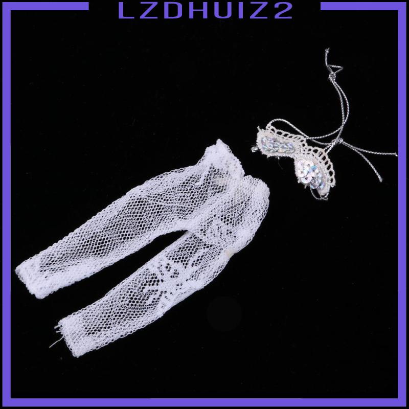 [Lzdhuiz] Bộ Đồ Lót Cho Búp Bê Gồm Áo + Quần Short Phối Ren