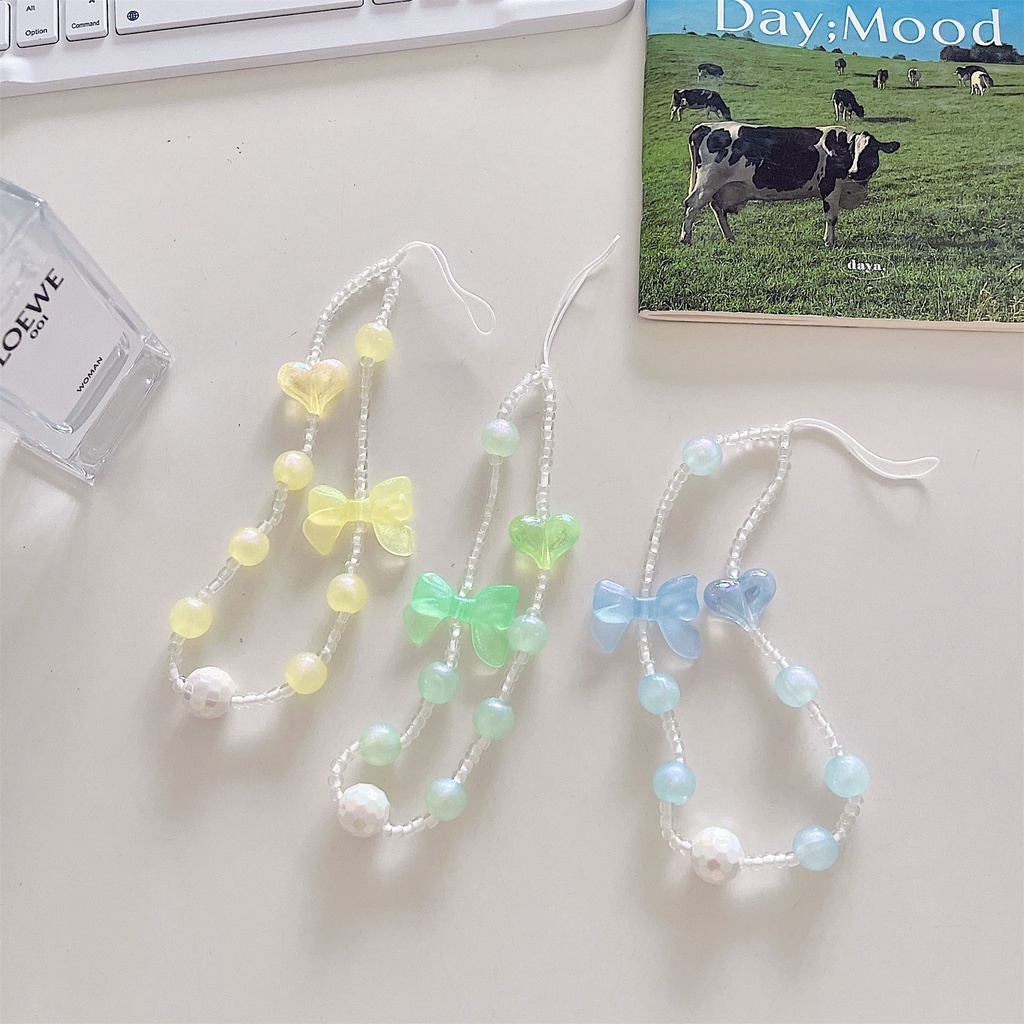 Dây Đeo Túi Xách / Điện Thoại Bằng acrylic Hình Trái Tim / Bướm Dễ Thương Cho iphone / airpods