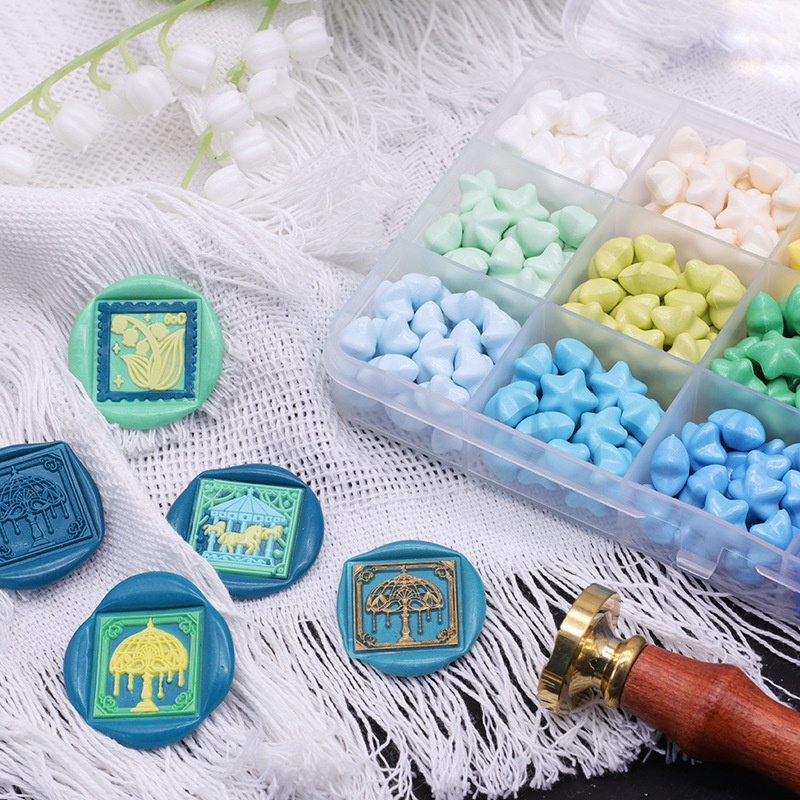 Bộ Sáp Niêm Phong Bì Thư Hình Ngôi Sao Màu Sắc Macaron
