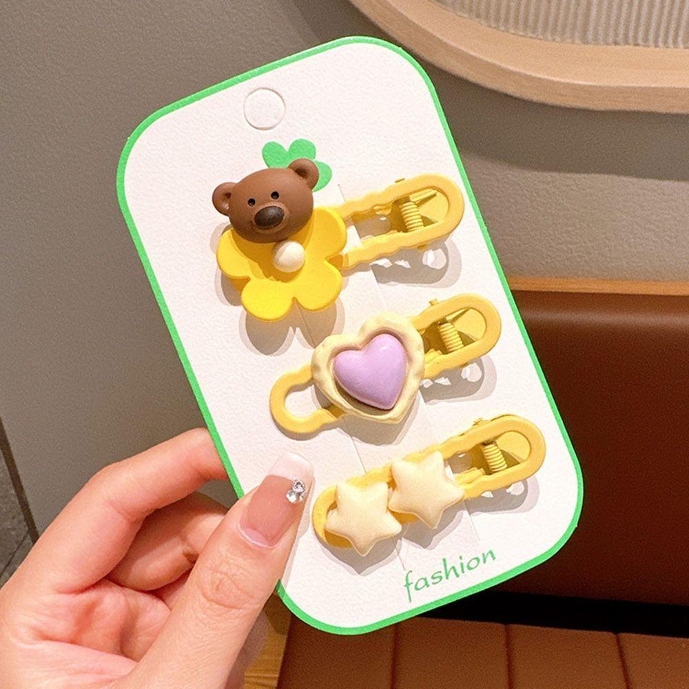 Kẹp Tóc Mái Hình Nơ / Gấu Hoạt Hình Dễ Thương Cho Bé Gái