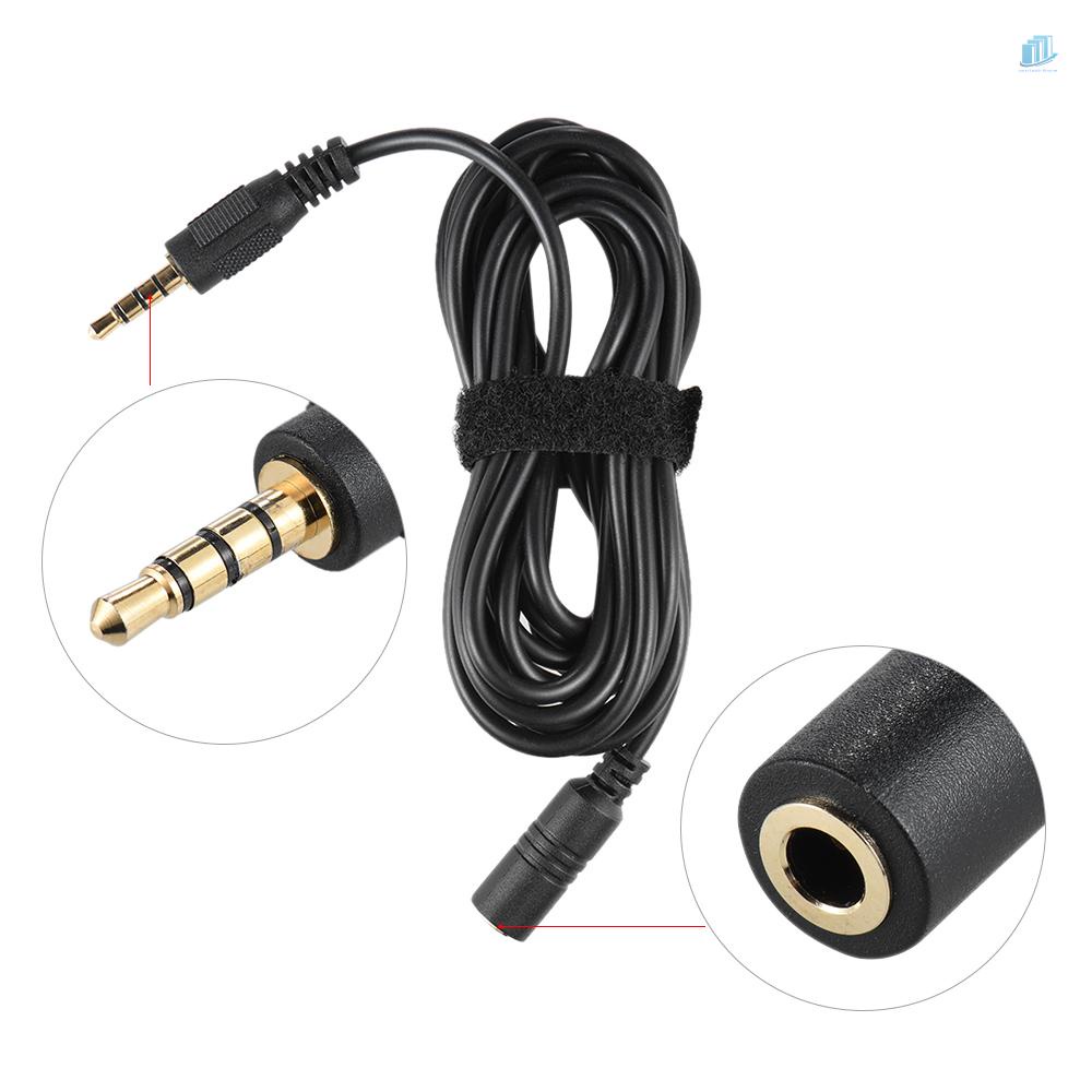 Dây Cáp Nối Dài 2m Cho Mic Điện Thoại Đầu Cắm 3.5mm Sang Đầu Cắm 3.5mm