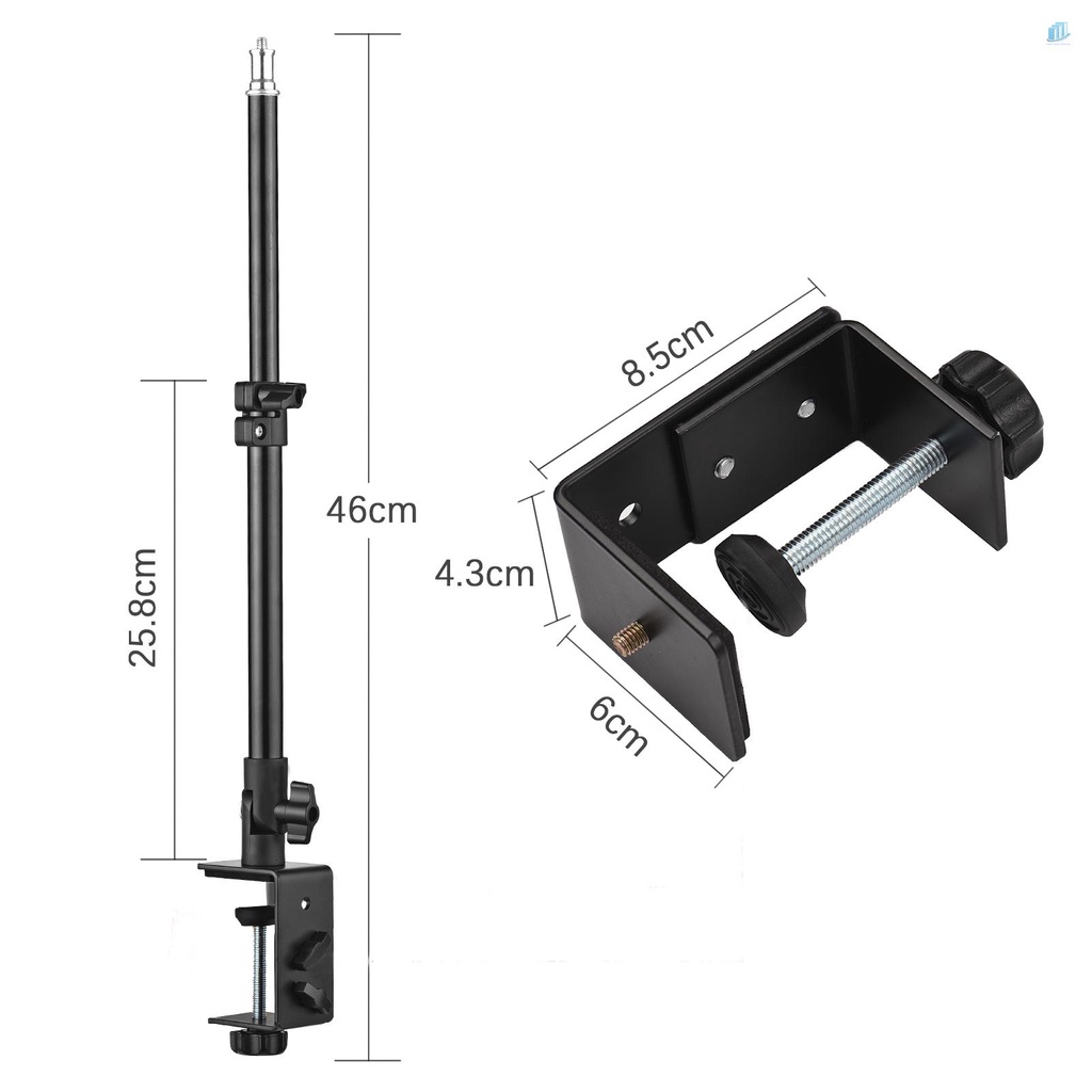 Kẹp Chữ C Thông Dụng Bằng Hợp Kim Nhôm + Gậy Ba Chân Điều Chỉnh Được Kèm Ốc Vít 1 / 4 Inch Có Thể Điều Chỉnh Góc Chiều Dài 28-46