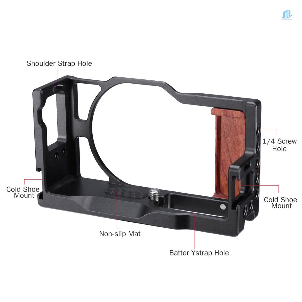 Khung Máy Ảnh Bằng Hợp Kim Nhôm Với Tay Cầm Bằng Gỗ Cho smartwatchinone UURig Video Vlog Tương Thích Với G7X Mark III